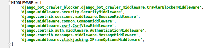 how to develop a distributable django app to block the crawling ip addresses