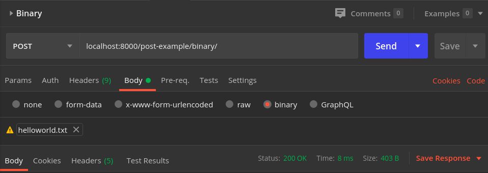 post request binary data