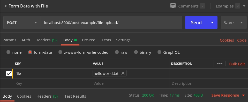 post request file upload