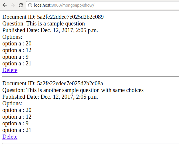 using mongodb in django application