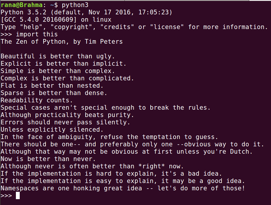 what is the meaning of different aphorism in zen of python
